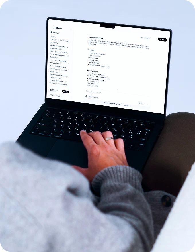 Laptop with AI-generated answers